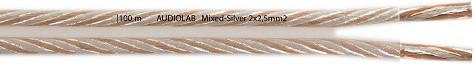Audiolab Mixed-Silver-Kabel, transparent, 2x2.5mm2, 100m (100 m, 2.50 mm²)