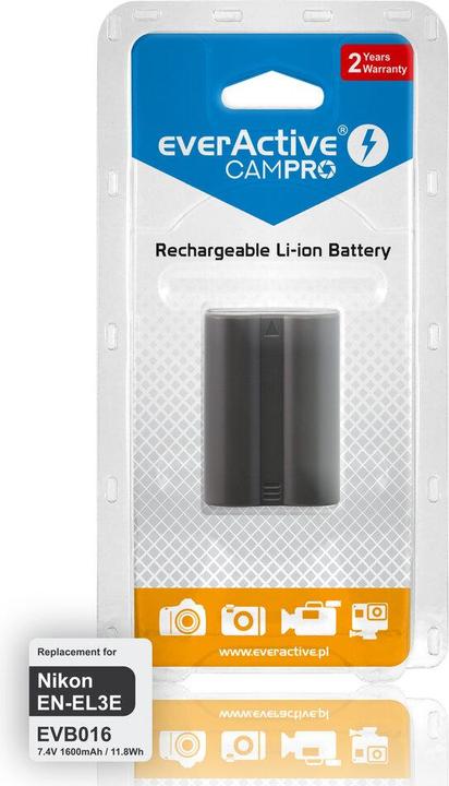 Produktbild Everactive Battery Replacement for EN-EL3e, 1600 mAh (EVB016) (Kamera Akku)