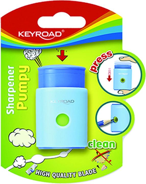 Image du produit Keyroad Taille-crayon Pumpy-up, plastique, individuel, blister, mélange de couleurs