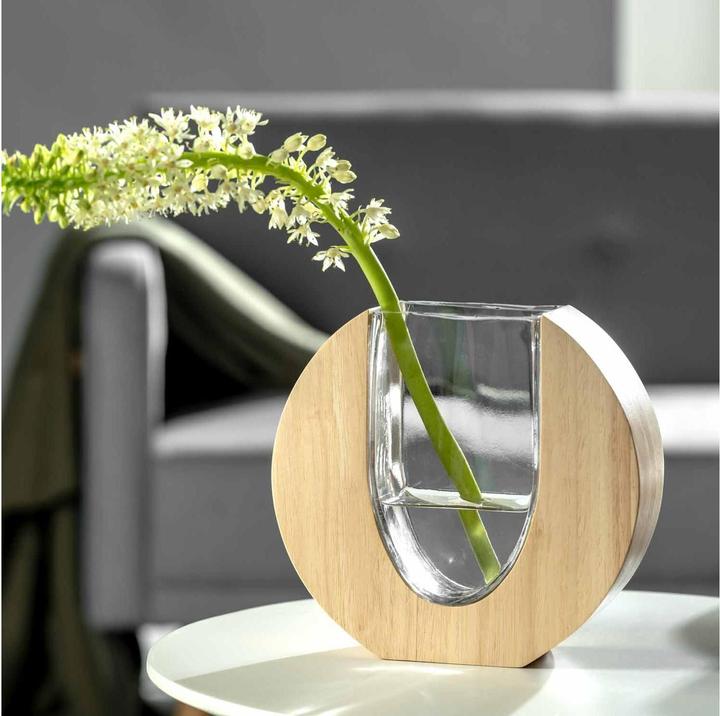 Image du produit Leonardo Vase Legno 19 cm, brun/transparent, hauteur : 19 cm (1 x, 7 l)