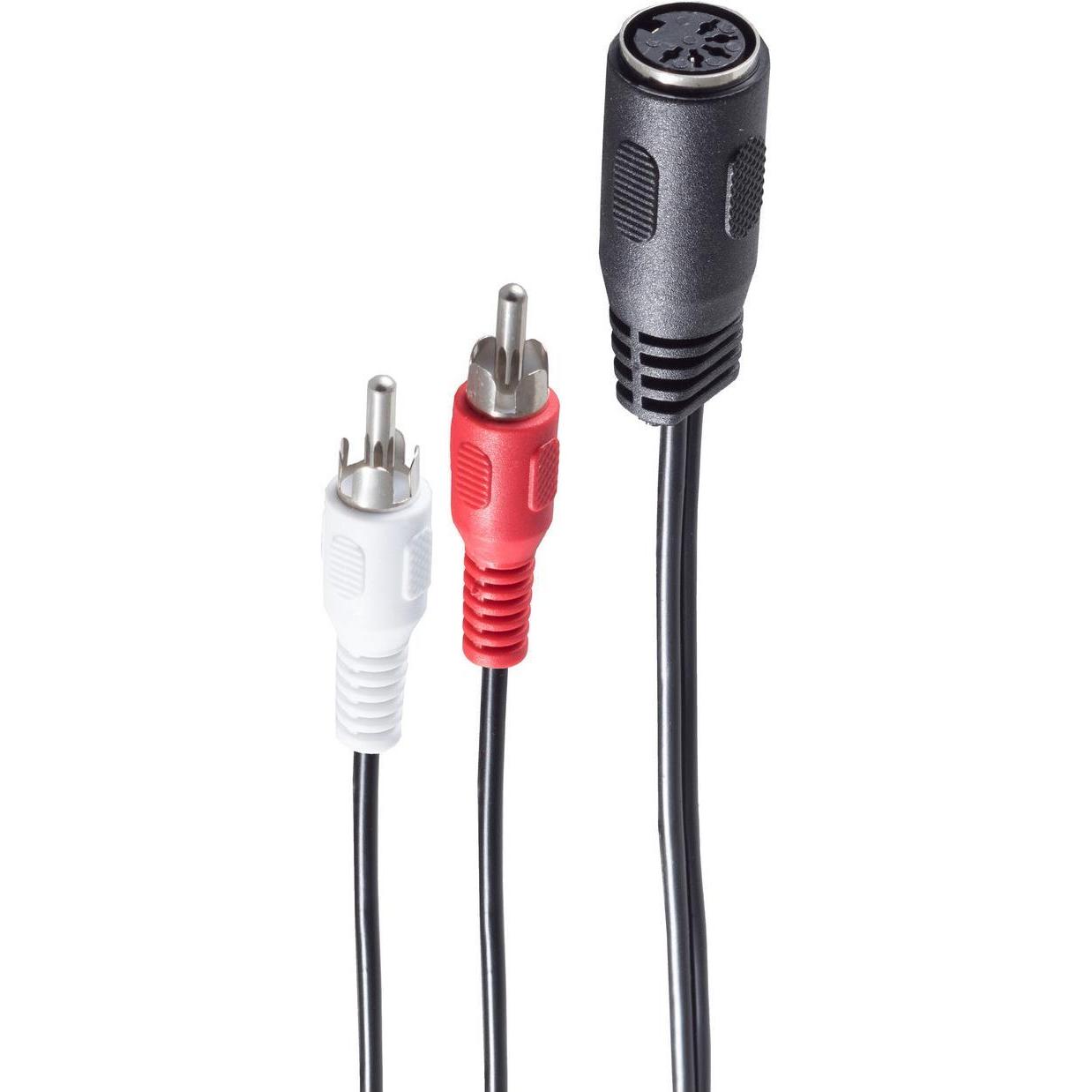 Shiverpeaks BS10501 Audio-Kabel 0,2 m DIN (5-pin) 2 x RCA Schwarz (0.20 m), Audio Kabel