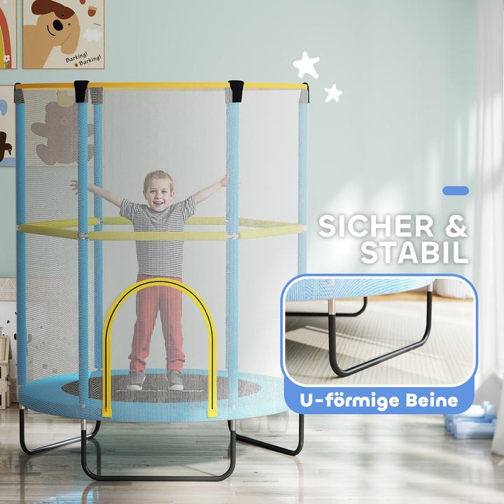Image du produit Aiyaplay Kinder Trampolin Stahl, Kunststoff Blau+Gelb (140 cm)