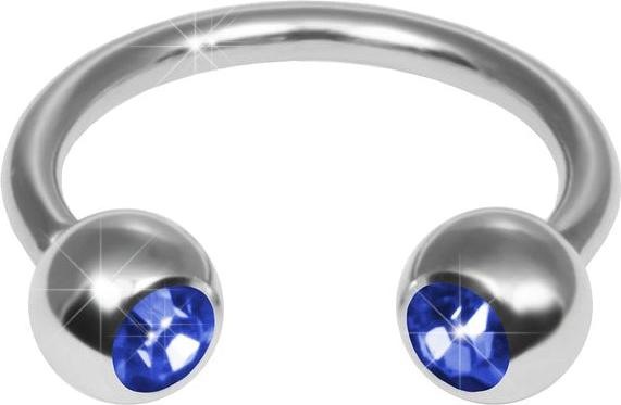 Produktbild Hermex Circular Barbell Piercing Edelstahl mit Zirkonia - Blau (Edelstahl)