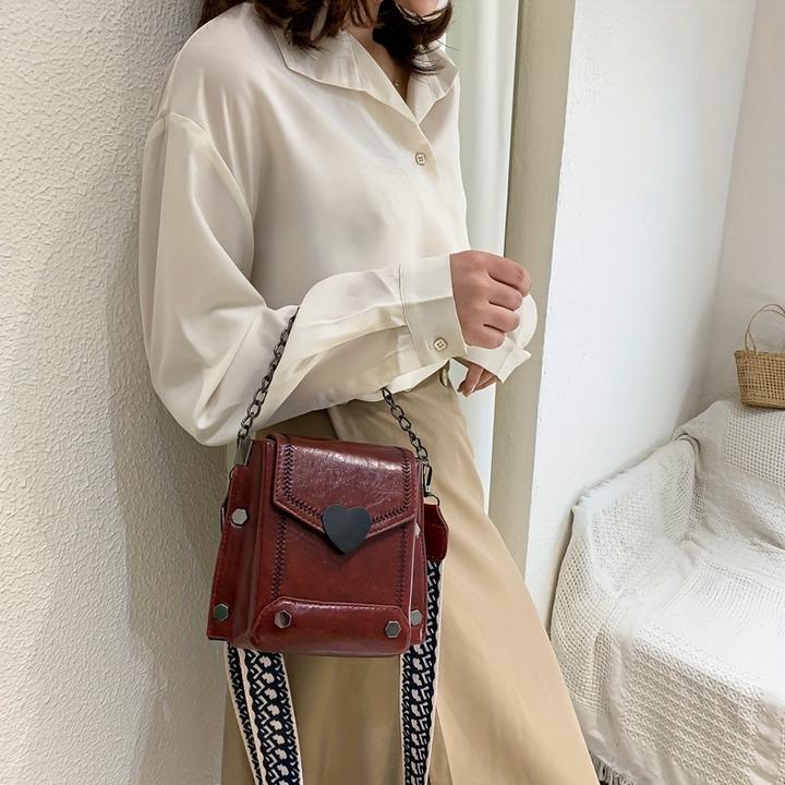 Image du produit Only-Bags.Store Mini sac rétro à bandoulière, étui pour téléphone portable en cuir PU huilé à la mode, sac à main