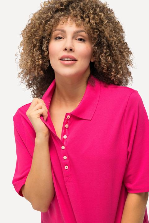 Produktbild Ulla Popken Poloshirt, Piqué, Polokragen, Samt-Knopfleiste, Halbarm (46, 48)