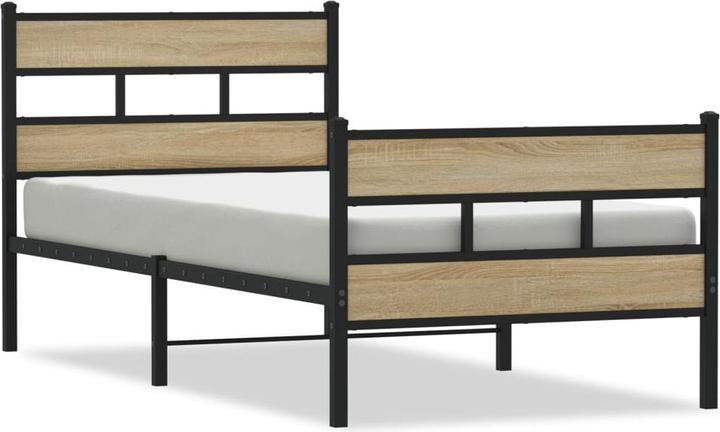 Image du produit VidaXL Lit métallique Cadre de lit Sommier à lattes Lit double sans matelas 180x200cm (180 x 200 cm)