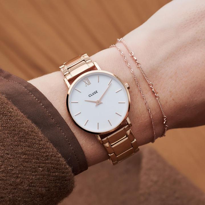 Immagine prodotto Cluse Minuit Three Link Rosé (Orologio da polso analogico, 33 mm)