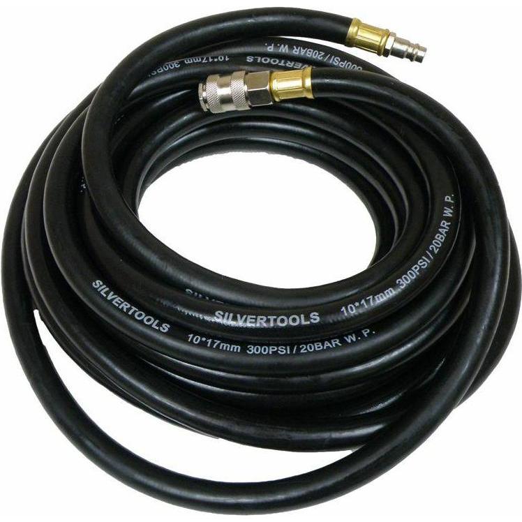 Silver, Utensile ad aria compressa, PRZEWÓD / WĄŻ PNEUMATYCZNY10 x 17mm 15m GUMOWY, ZE ZŁĄCZKAMI