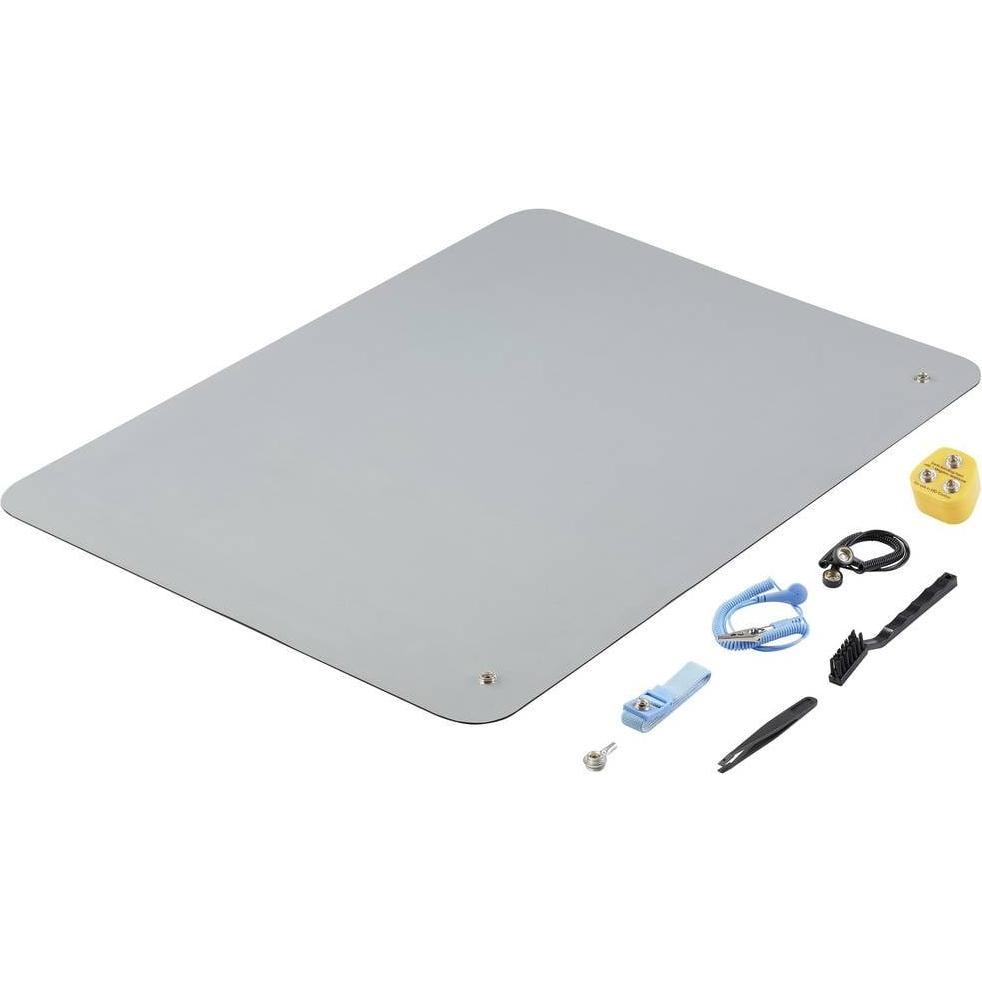 Tru Components, Zubehör Arbeitsschutz, TC-12494244 ESD-Matten-Set Grau (L x B x H) 650 x 500 x 2 mm 1 S (Statikschutz)