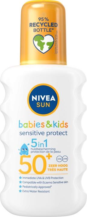 NIVEA Sun Kids Pure & Sensitive Sun Spray SPF50 200ml (Sonnenspray, SPF 50+, 200 ml)
