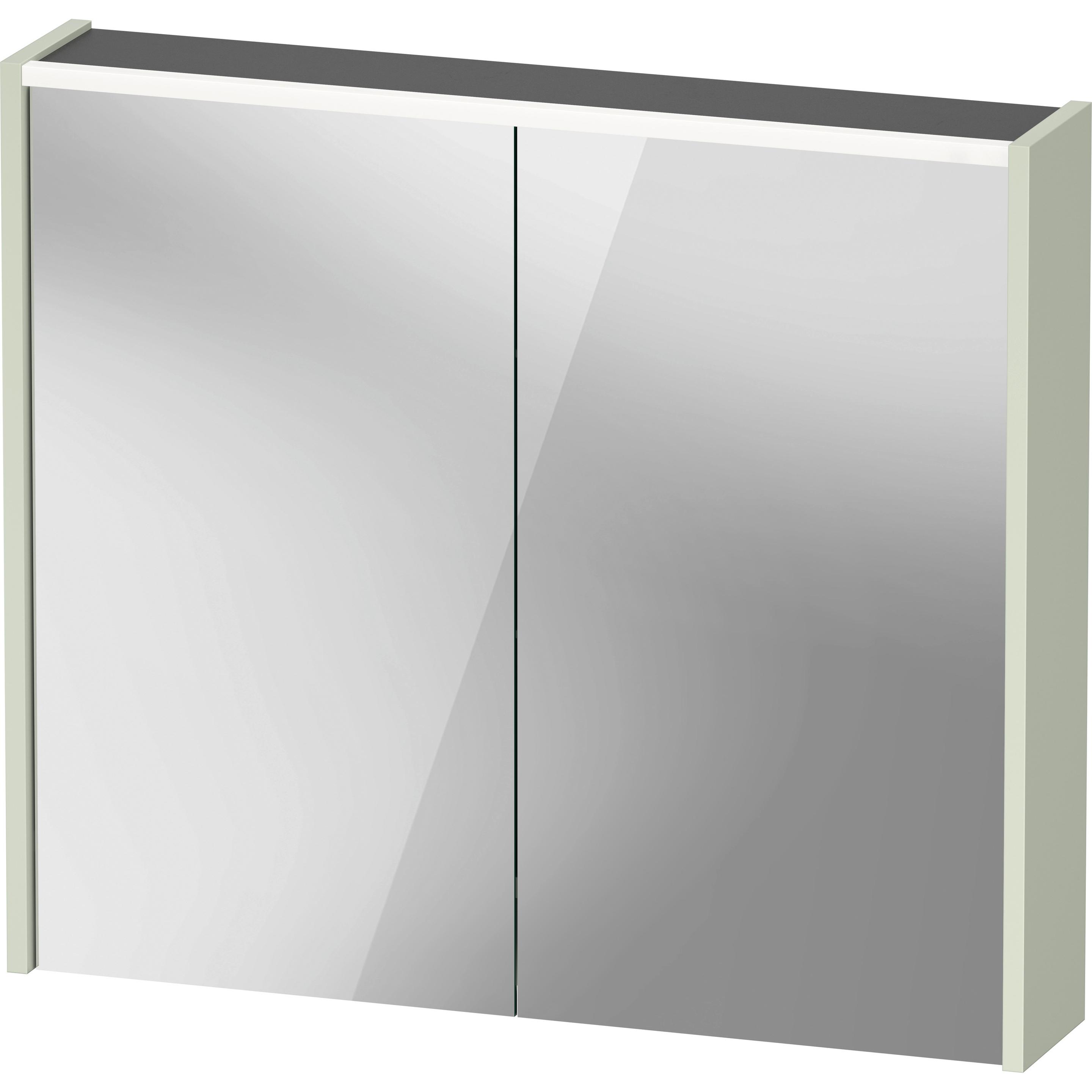 Duravit, Spiegelschrank, D-Code Spiegelschrank, Steckdose Typ F (EU, DE), 2 Türen, LED-Lichtfeld oben, 800x700mm, 6