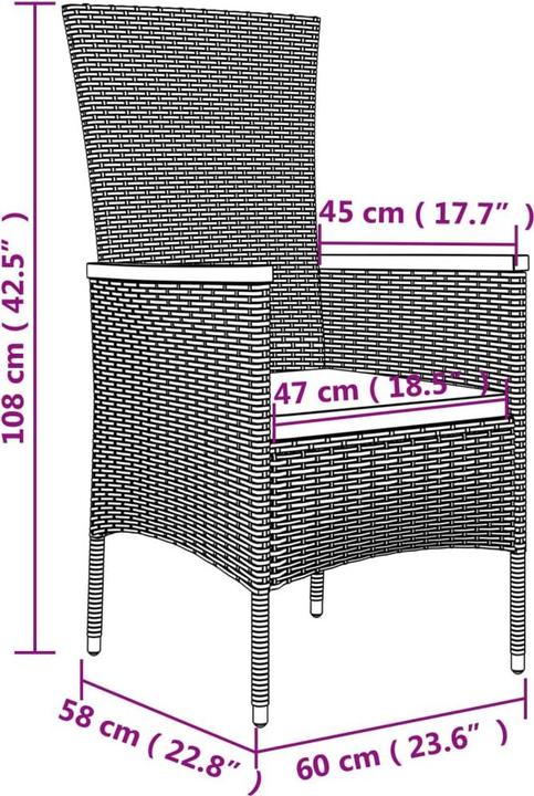 Produktbild vidaXL Garten Essgruppe (240 x 90 x 75 cm)