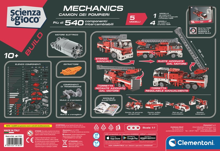 Immagine prodotto Clementoni Scienza e Gioco Build - Camion dei pompieri