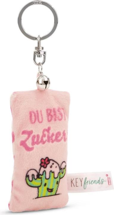 Actual product image Magni NICI Schlüsselanhänger Mini Plüschkissen Du bist Zucker! mit Glöckchen 8cm
