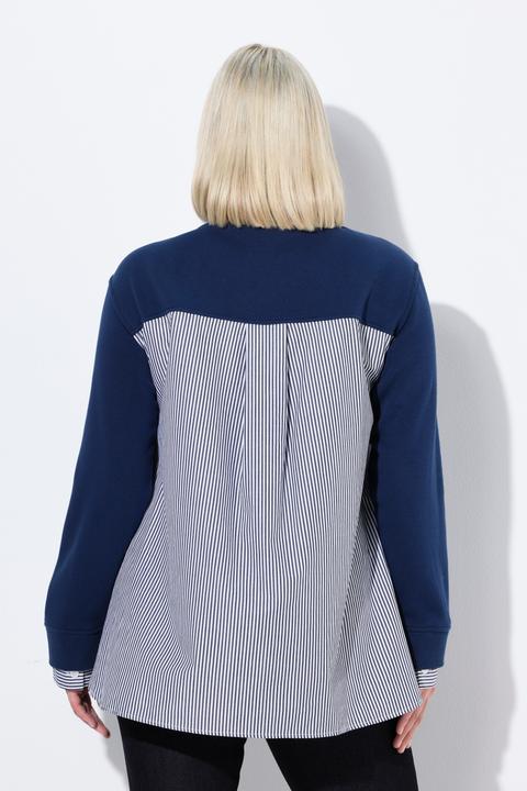 Produktbild Ulla Popken 2-in-1-Sweatshirt, V-Ausschnitt, Langarm (58)