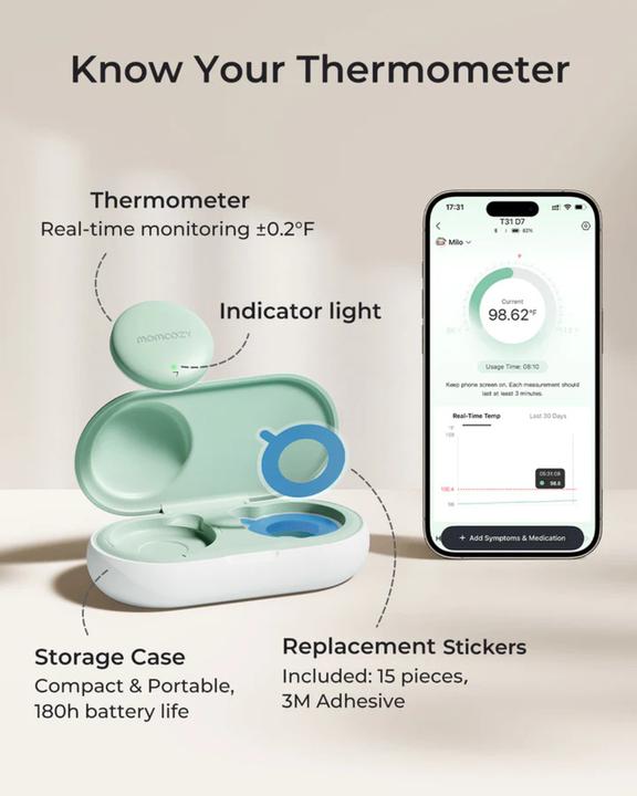 Produktbild Momcozy Smartes Babythermometer (Achselhöhle)