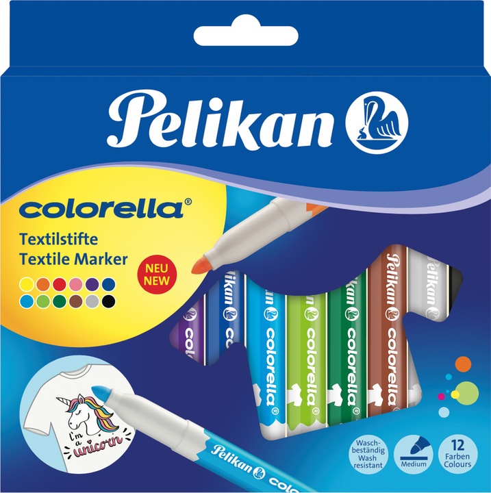 Pelikan Textilstift Colorella (Mehrfarbig, 4 mm, 12 x)