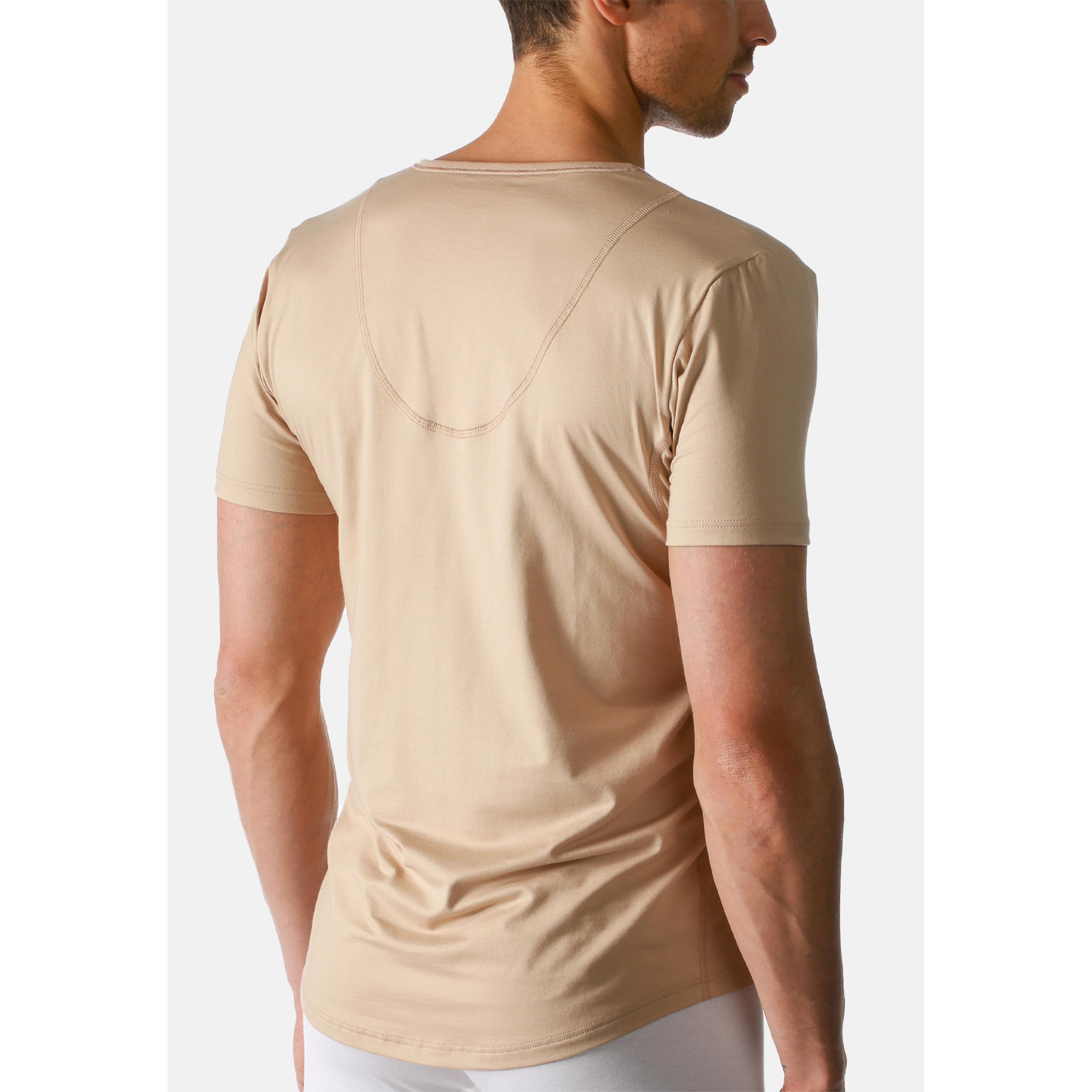 Thumbnail - Mey, Herren, Shirt, 2er Pack Dry Cotton T-Shirt mit V-Ausschnitt, Beige, (S)