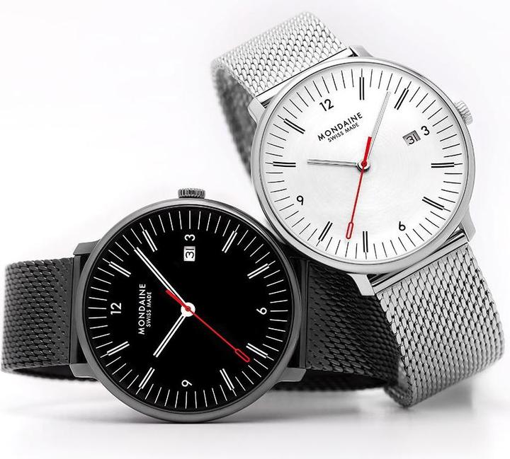 Actual product image Mondaine MLE.41220.SM Men's watch Doppio 41mm (Analogue wristwatch, Swiss made, 41 mm)