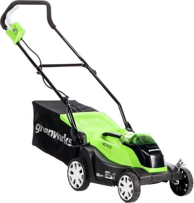 Immagine prodotto Greenworks G40LM35, Plaeneklipper 35cm, 40V, m/2Ah batteri og loader (Batteria ricaricabile)