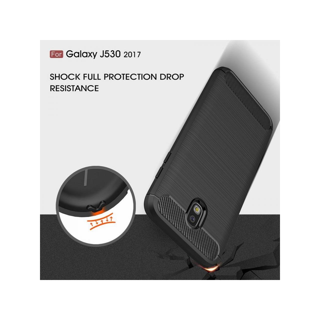 Thumbnail - Screenguard Samsung Galaxy J5 2017 Hülle Carbon Brushed Soft TPU (Samsung Galaxy J5 (2017)), Smartphone Hülle, Schwarz