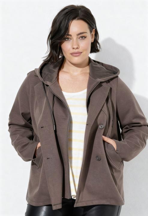 Actual product image Ulla Popken Lapel Collar Scuba Knit Jacket (58, 60)