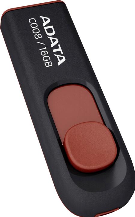 Actual product image Adata USB 2.0 Stick C008 Black/Red 16GB (16 GB, USB-A)