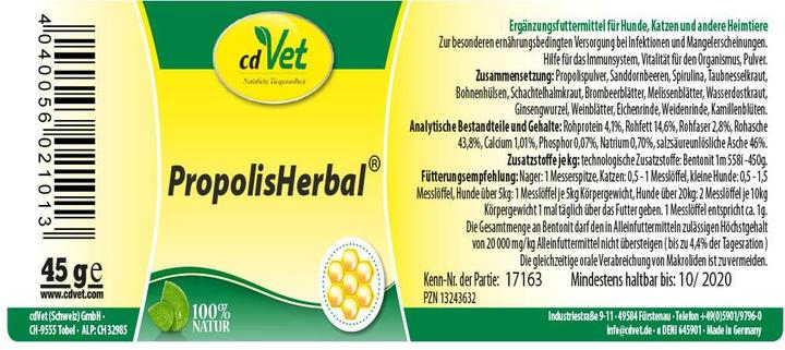 Actual product image cdVet PropolisHerbal (Adult, 1 pcs., 20 g)