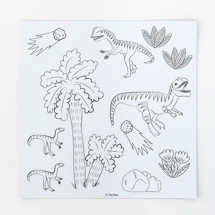 Actual product image Ferflex 52 magnets to colour, dinosaurs (54 x)