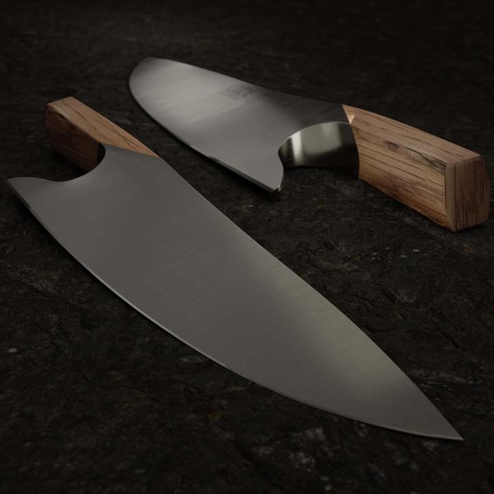Actual product image Gude Solingen THE KNIFE forged 26 cm barrel oak Chefs knife Handmade Germany (26 cm)