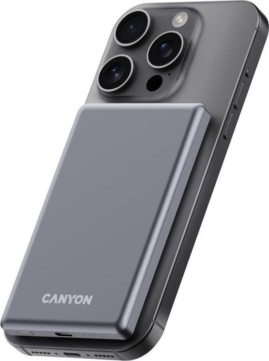 Actual product image Canyon OnPower 505 - Powerbank - 5,000 mAh - in USB-C - out USB-C PD 20W + Wireless Magnet 1 (5000 mAh, 20 W)