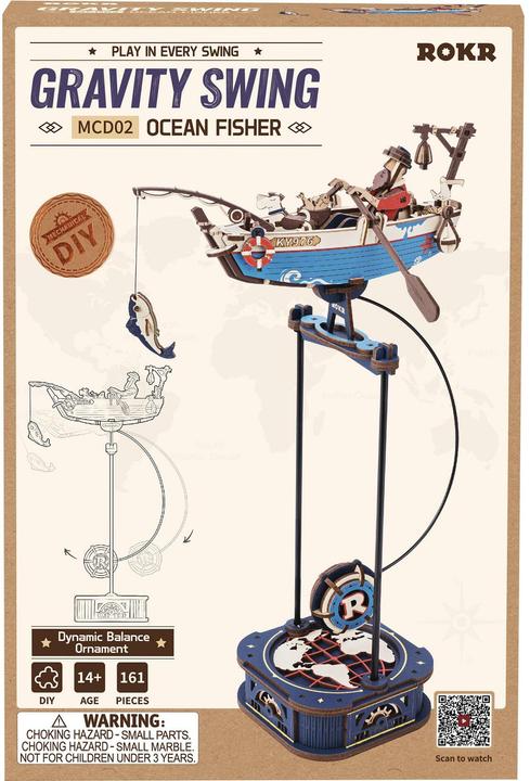 Produktbild Rokr Ocean Fisher Balance Pendel - 3D Holzbausatz