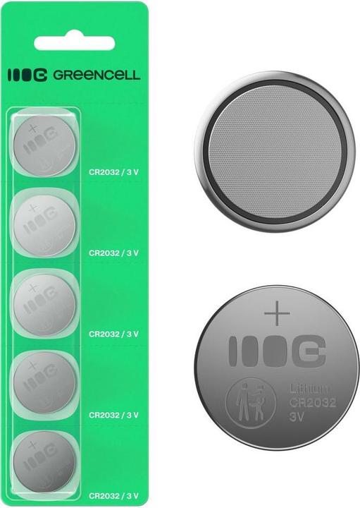 Actual product image GreenCell Charger Green cell Baterijas Green Cell Blister 5x Lithium Battery CR2032 (5 pcs., CR2032, 220 mAh)