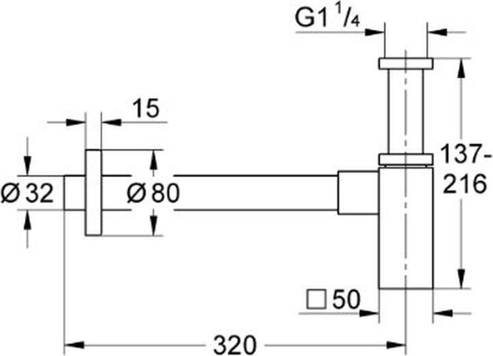 Image du produit Grohe Siphon 1 1/4pouce p WT chr (Siphon en bouteille, 1 1/4")