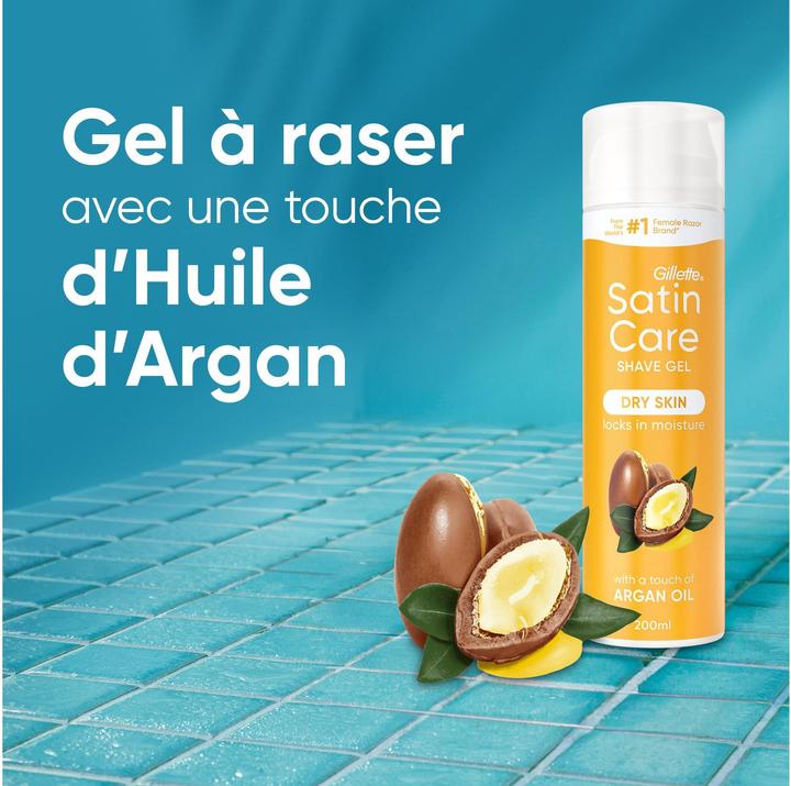 Immagine prodotto Gillette Satin Care Gel Arganöl Rasiergel 200 ml (200 ml, Gel da barba)