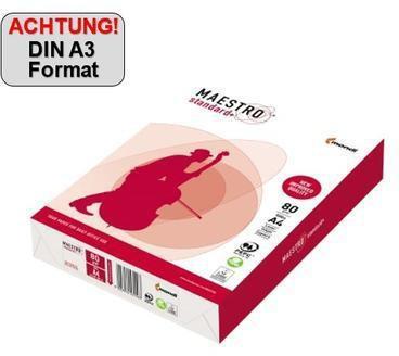 Mondi Kopierpapier Maestro Standard+ A3 80g 500 Blatt (A3, 500 Blätter, 80 g/m²)
