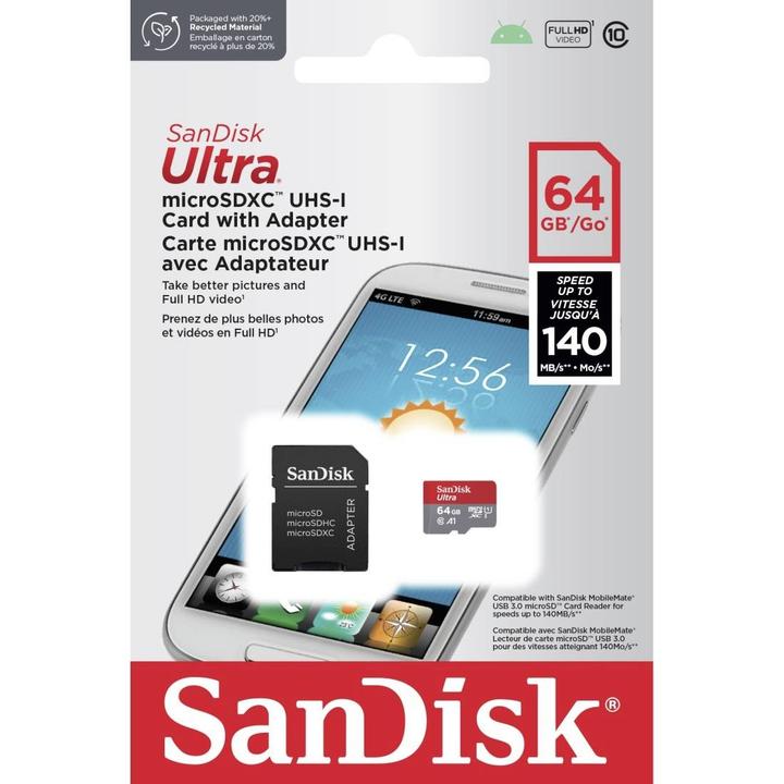 Productafbeelding SANDISK Ultra (64 GB, microSDXC, UHS-I)