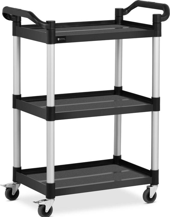 Produktbild Royal Catering Servierwagen Teewagen Küchenwagen Gastro 3 Borde 4 Räder bis 90 kg
