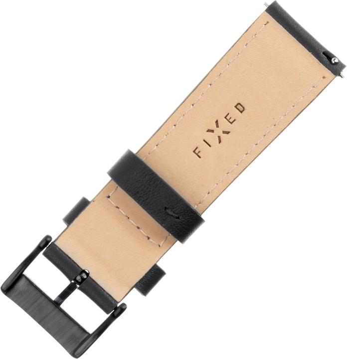 Produktbild Fixed AEgte laederrem til Smartwatch Universal 22 mm Sort (22 mm, Echtleder, Rindsleder)