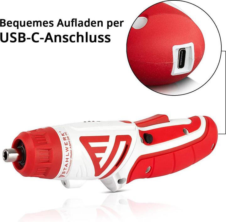 Produktbild Stahlwerk Akkuschrauber ASM-36 FC Köln Edition kompakter 3,6 V Stabschrauber (Stromversorgung über USB)