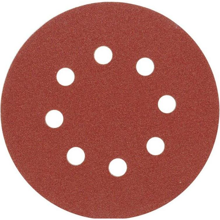 Toya, Schleifmittel, Schleifpapier 125 mm P120 mit Löchern 5 Stück Klettverschluss (P120)