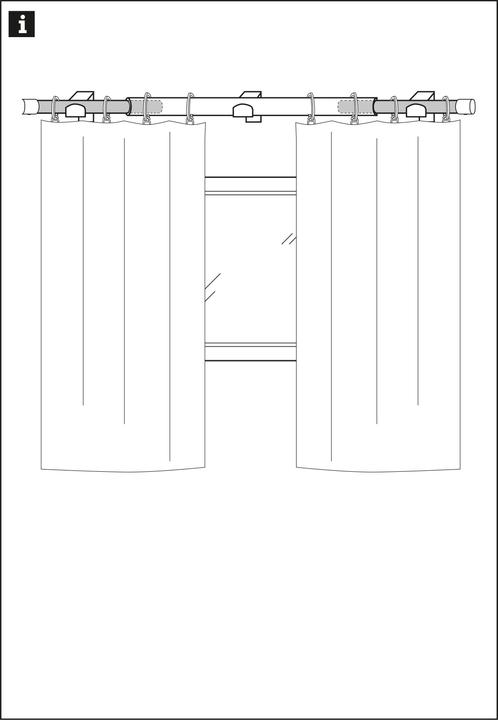 Actual product image Gardinia Curtain rods set 1 run Cap extendable