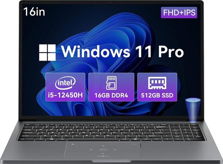 Produktbild Blackview Laptop AceBook-12K1 i5-12450H/16” FHD/16GB/512GB (16", Intel Core i5-12450H, 16 GB, 512 GB, Nummernblock)