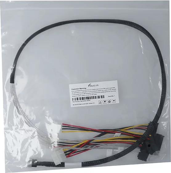 Actual product image BlueLAN internal MiniSAS Hybrid cable SFF-8643/4x SFF-8482 with power cable 50cm (50 cm)
