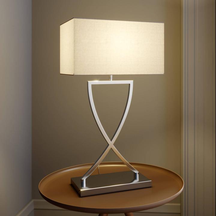 Actual product image Lucande Evaine table lamp Chrome/White (E27)