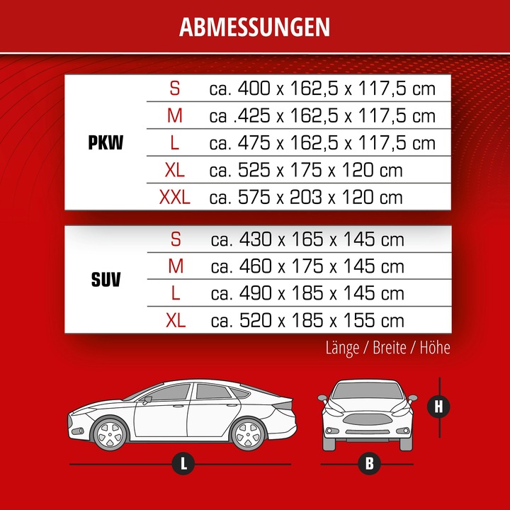 Produktbild Walser SUV Hagelschutzplane Premium Hybrid, Hagelschutzgarage Gröe M
