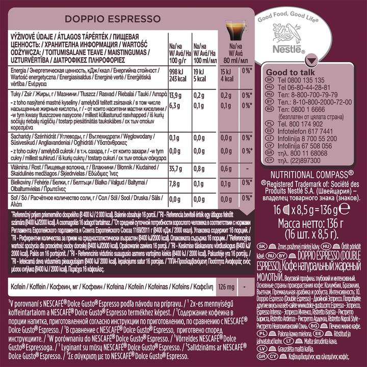Actual product image Nescafé Doppio Espresso (1 x Port.)