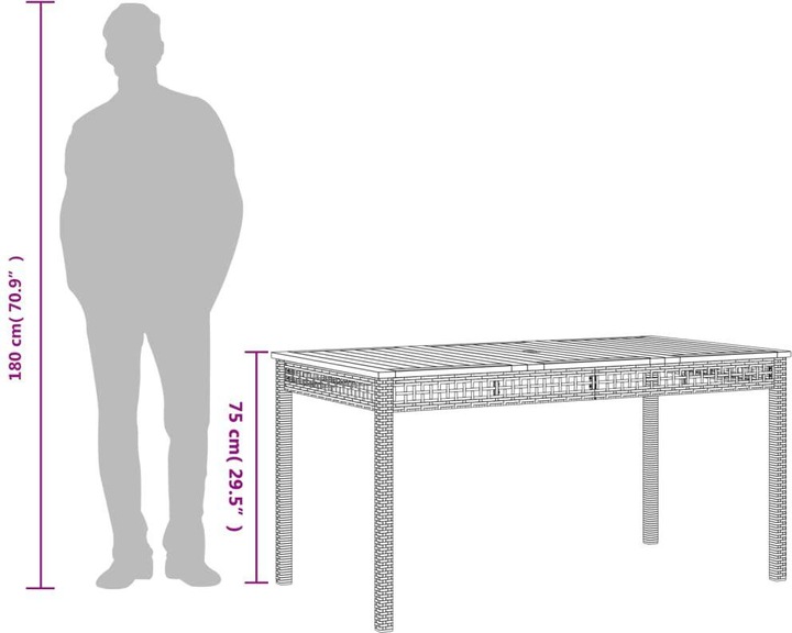 Actual product image VidaXL Garden table (80 cm)