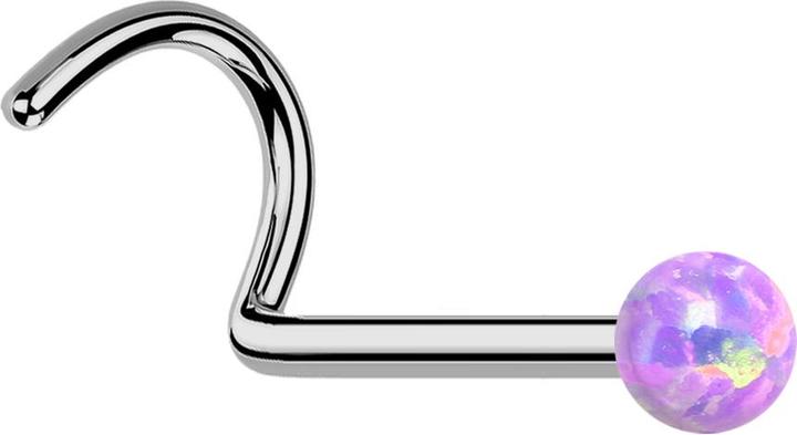 Image du produit Star Piercing Threadless Clous de nez courbes argent opale violet (Titane, sans laiton)