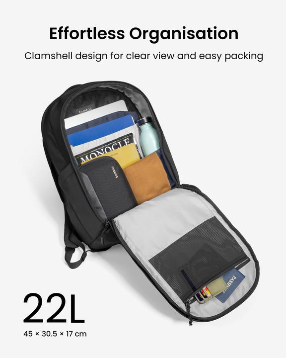 Immagine prodotto tomtoc UrbanEX-T77 Laptop Backpack, 22L, black (22 l)